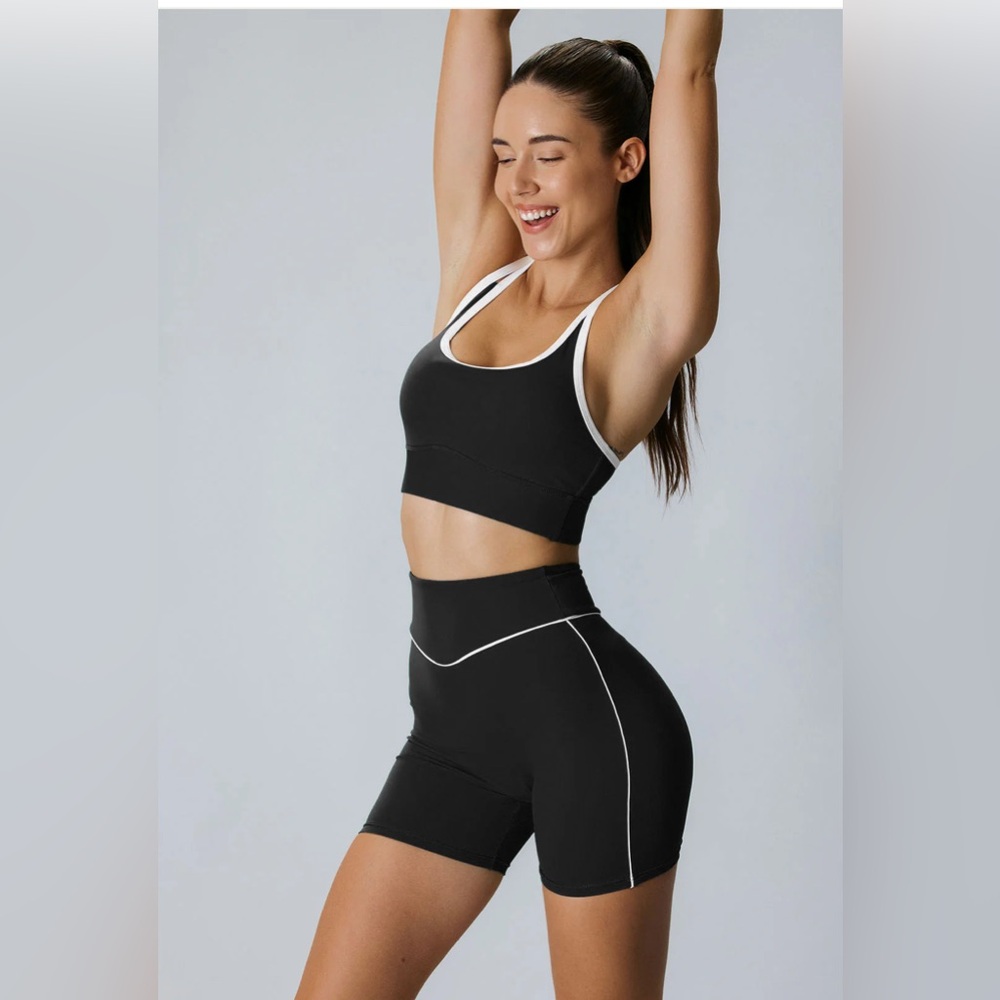 Black Natural Waisted Lycra® Short Gym, Fitness